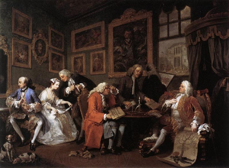 HOGARTH, William Marriage a la Mode 1 Norge oil painting art